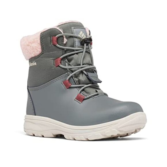 Columbia Women's Gary Pink Moritza Leather Fur Ankle Winter Snow Boots Size 7 - Picture 1 of 8
